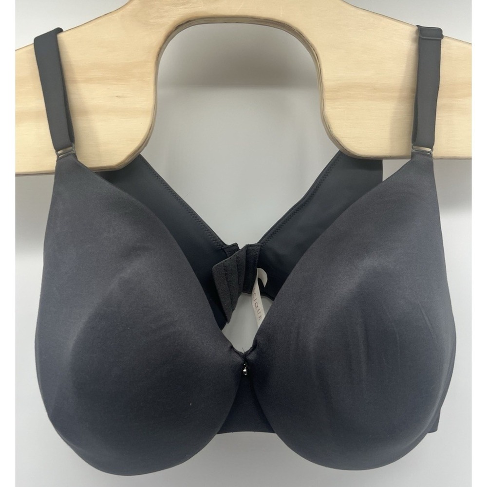 Cacique 44DDD Lightly Lined Full Coverage Bra Dark Gray Adjustable Straps